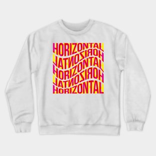Horizontal Waves Typography (Magenta Yellow Red) Crewneck Sweatshirt
